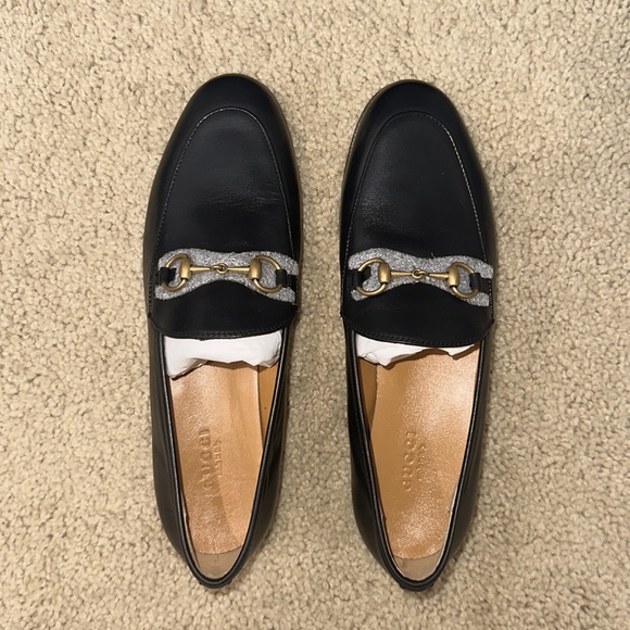 NEW Gucci Black Shiny Leather Jordaan Loafers - Picture 3 of 6